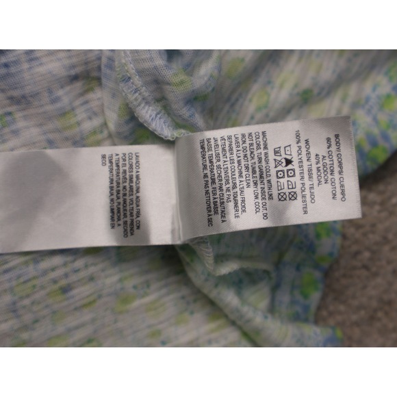 Lucky Brand Chiffon Top Floral Print Split Back Flutter Sleeve Boho Womens S - Picture 4 of 10